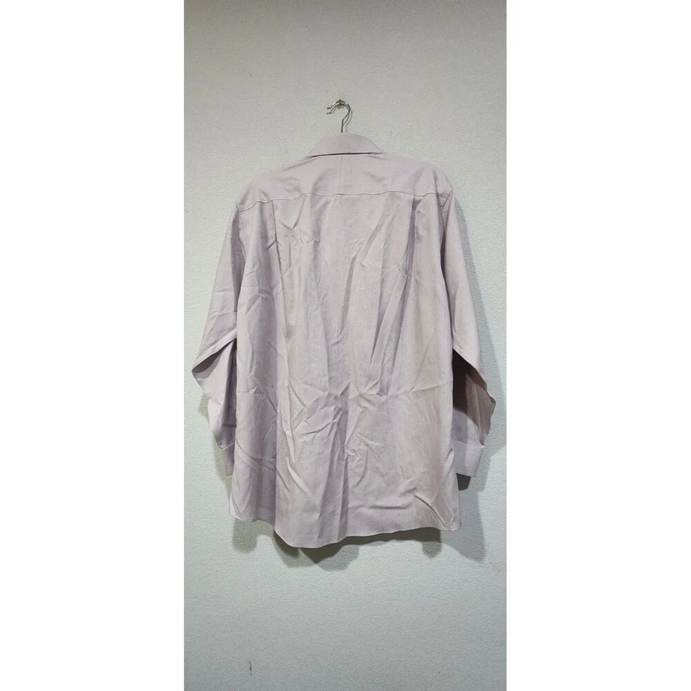 Jos. A. Bank Mens Dress Shirt White Brown Stripe Long Sleeve Pocket Size 16-32